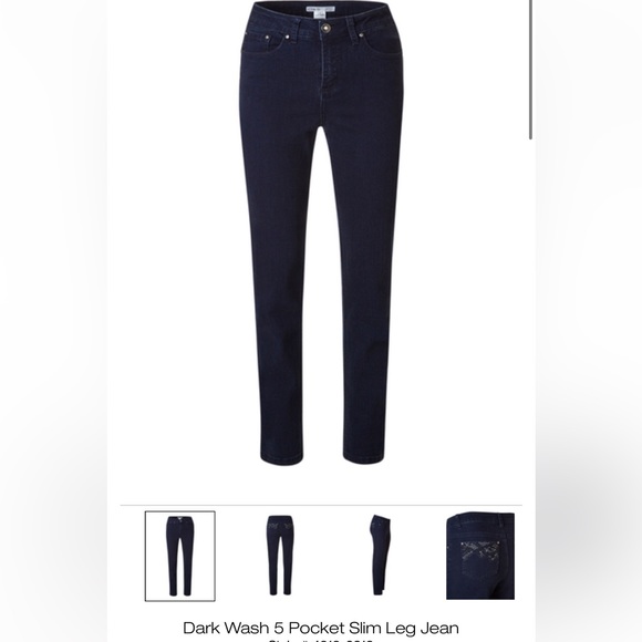 CLEO | Dark Wash 5 Pocket Slim Leg Jean SIZE 14 - Picture 1 of 16